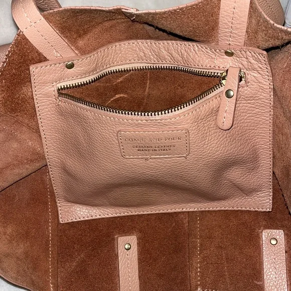 Coach and four, leather, made in Italy - Picture 4 of 11